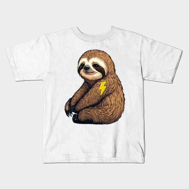 sloth flash tattoo Kids T-Shirt by Micapox